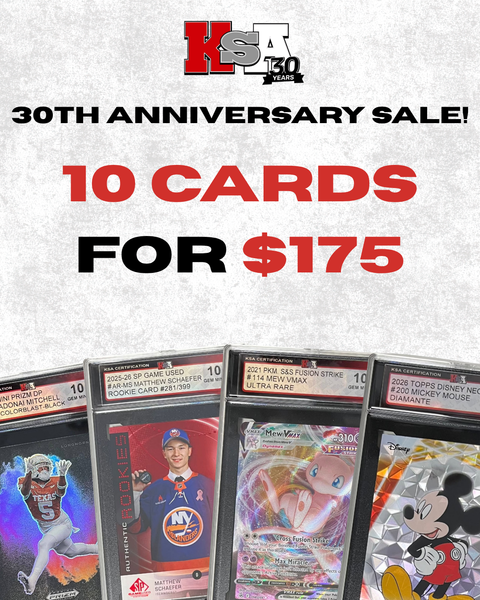 ANNIVERSARY SALE - 10 CARDS GRADED FOR $175