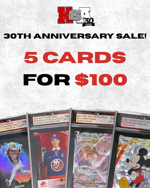 ANNIVERSARY SALE - 5 CARDS GRADED FOR $100